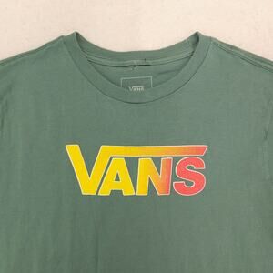 Vans Off The Wall Casual Crew Neck Graphic T Shirt Mens Size Large L Green